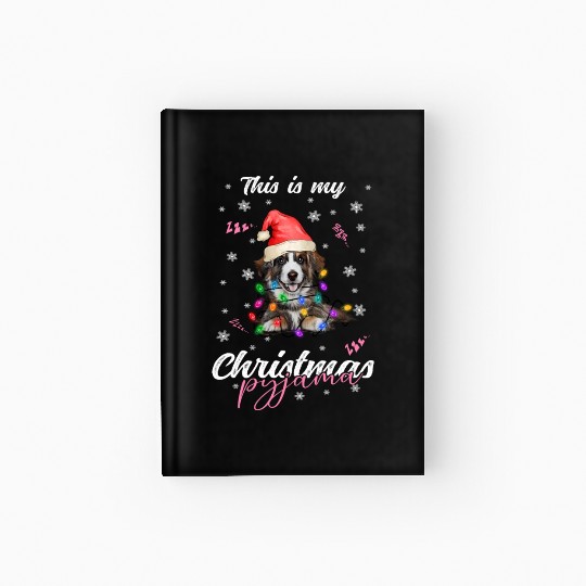Winter Christmas Pyjama Australian Shepherd Hardcover Journal