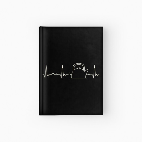 Kettle Tea. Heart. Love. EKG. Pulse. Beat. Hardcover Journal