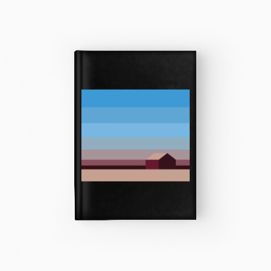 Sunset House Minimalist Abstract Art Landscape Hardcover Journal