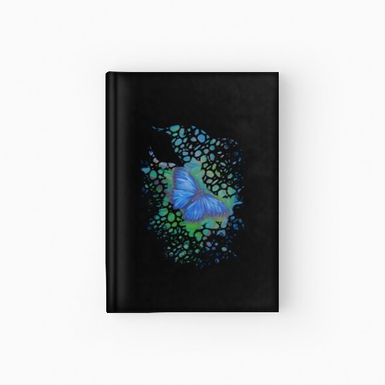 Royal blue monarch butterfly retro 70's animal Hardcover Journal