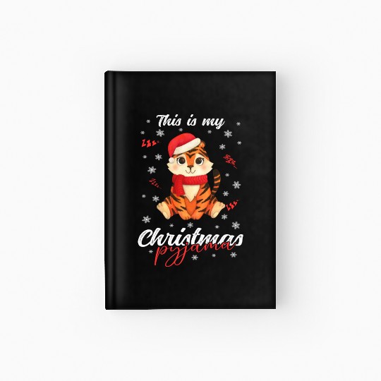 Winter Christmas Pyjama Tiger Hardcover Journal