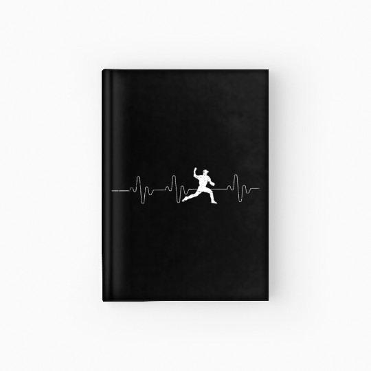 Baseball Pitcher Heartbeat Baseball Pitching Close Hardcover Journal