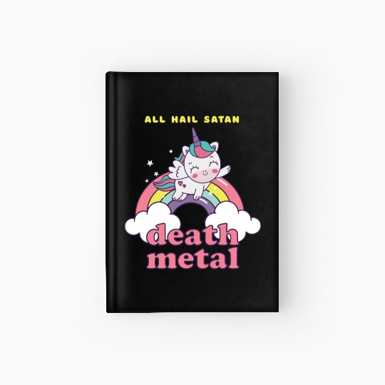 Unicorn On Cloud Death Metal Hardcover Journal