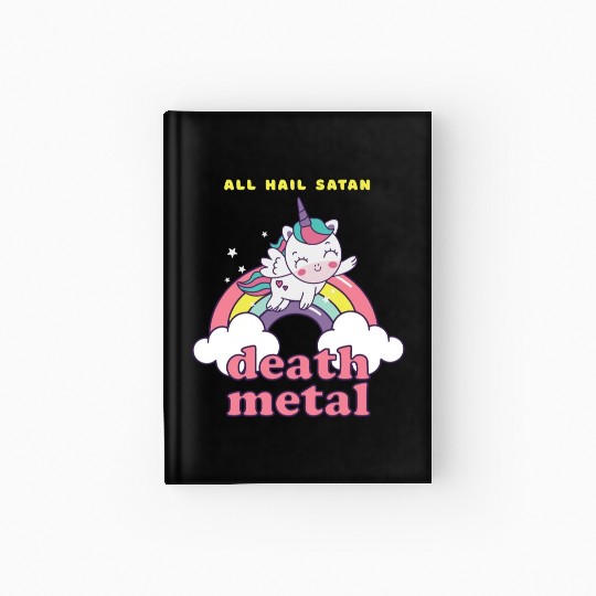 Unicorn On Cloud Death Metal Hardcover Journal