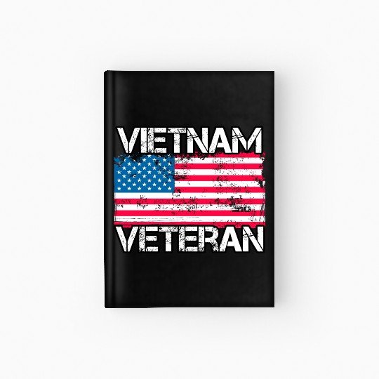 Vietnam Veteran Vintage Us Flag Military Vet Hardcover Journal