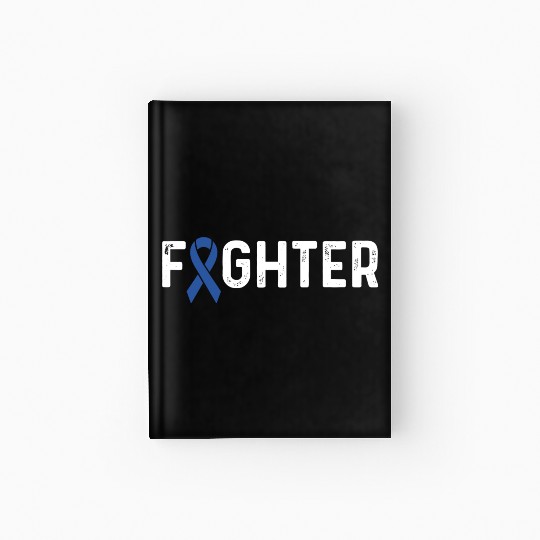 Colon Cancer Awareness Products Blue Ribbon Fighte Hardcover Journal