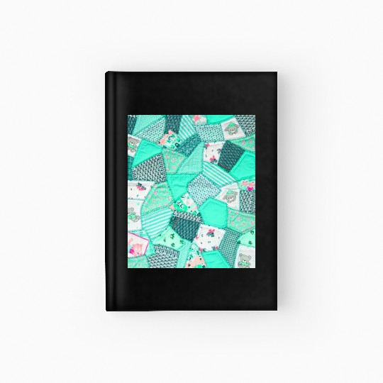 Green Baby Patchwork Sarilmak Pattern Teddy Bear Hardcover Journal