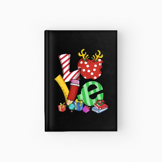 Love Teacher Math Christmas Teacher Life Matching Hardcover Journal