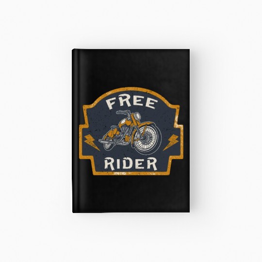 Free Rider Motorcycle Biker Vintage Hardcover Journal