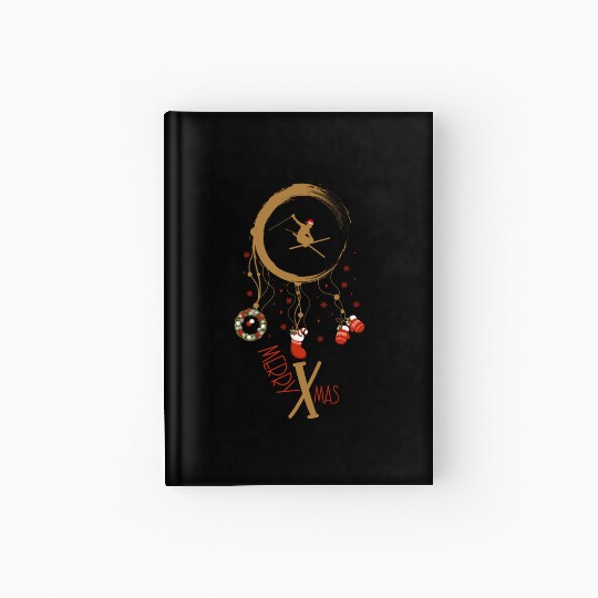 Winter dreamcatcher Christmas Skiing Hardcover Journal