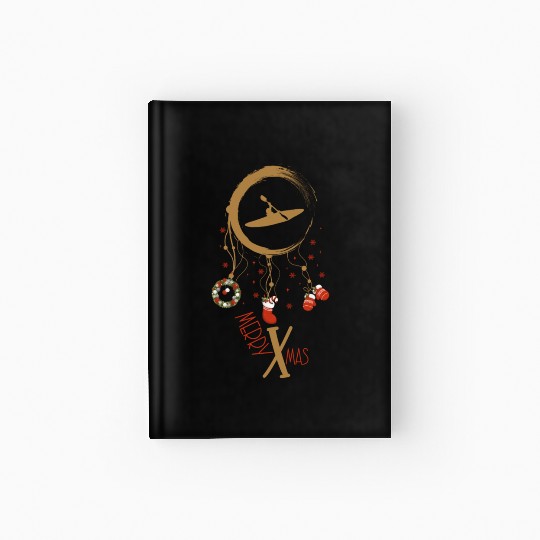 Winter dreamcatcher Christmas Kayak Hardcover Journal