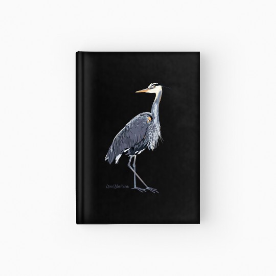 Heron Art Birder Wildlife Bird Watching Hardcover Journal