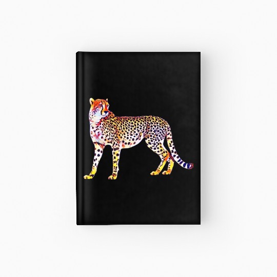 Cheetah Mother with Cubs Motif Predator Cat Animal Hardcover Journal