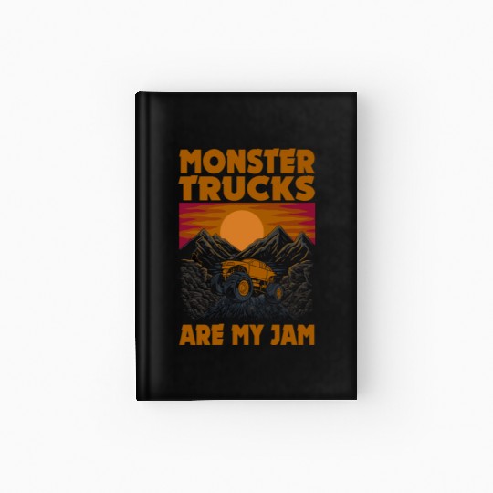 Monster Trucks Are My Jam Vintage Retro Hardcover Journal