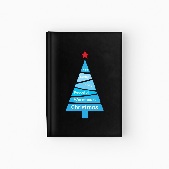 Minimalist Light Blue Christmas Pine Hardcover Journal