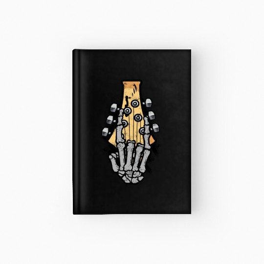 Skeleton punk on guitar headstock - rockin Hardcover Journal