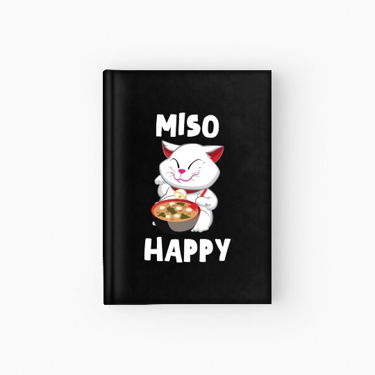 Miso Happy Funny Japanese Cat Miso Hardcover Journal