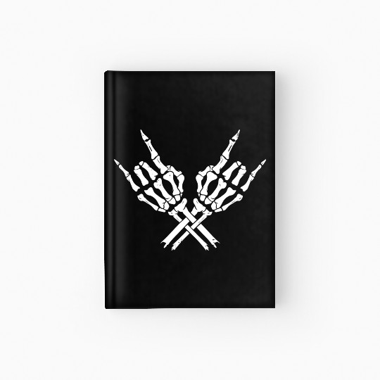 Skeleton Rock Hands Hardcover Journal