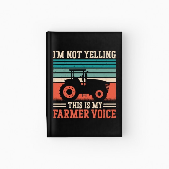 Farming Farmer Vintage Tractor Hardcover Journal