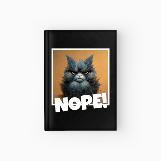 3d cat grumpy Coffee I hate people good morning Hardcover Journal