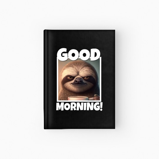 3d Sloth grumpy Coffee I hate people good morning Hardcover Journal