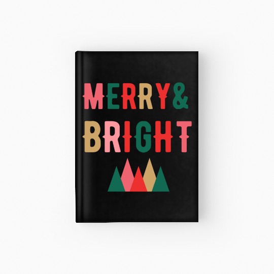 Merry and Bright retro Christmas Hardcover Journal Hardcover Journal