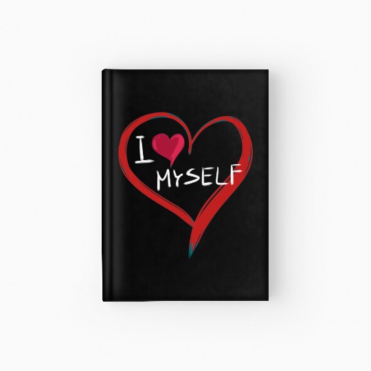 i love me heart text icon Hardcover Journal