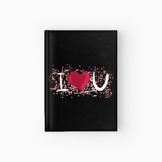 dots pattern i love you heart Hardcover Journal
