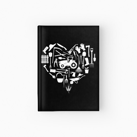 Farming Farmer Heart Tractor Hardcover Journal