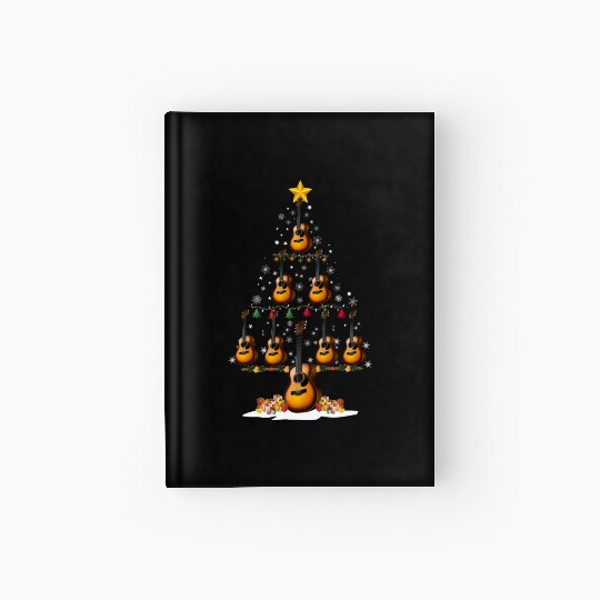 Guitar Christmas Tree Xmas Funny Gift Hardcover Journal