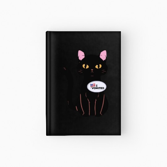 I Vomited Funny Cat American Election Voting Hardcover Journal