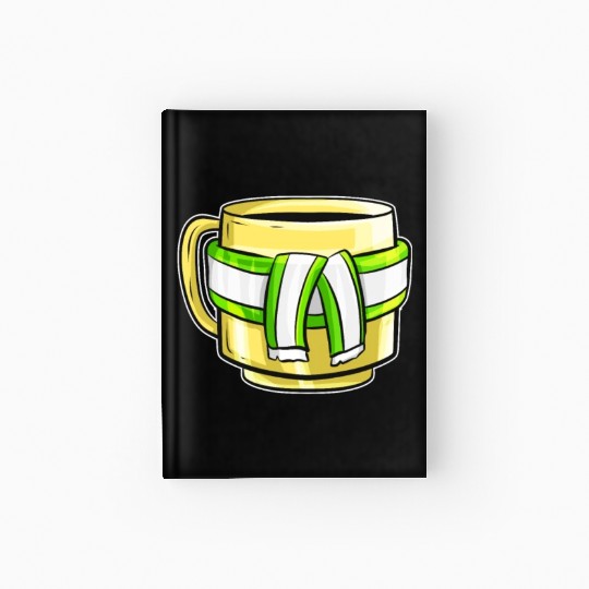 Autumn Beaker With Green White Striped Scarf For Hardcover Journal