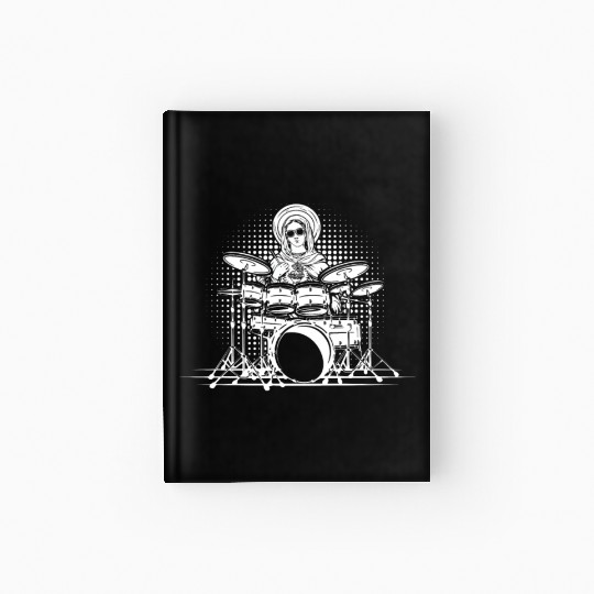 Holy Mother of Jesus Mary Playing Drums - Drums Hardcover Journal
