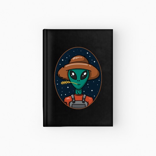 Alien Farmer UFO Funny Farming Hardcover Journal