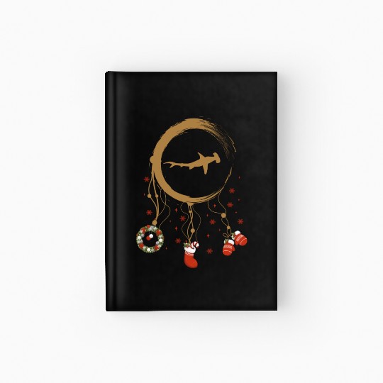 Winter dreamcatcher Christmas Hammerhead Shark Hardcover Journal