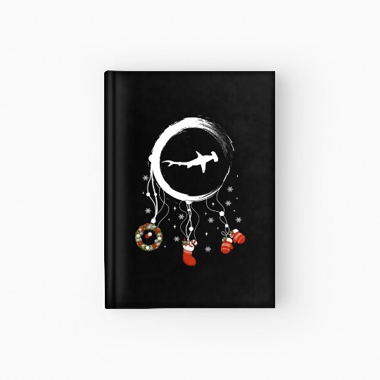 Winter dreamcatcher Christmas Hammerhead shark Hardcover Journal