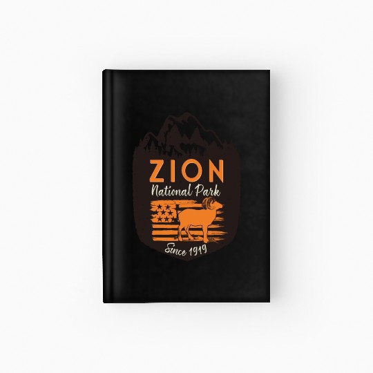 Zion National Park US Flag Bighorn Sheep Hardcover Journal