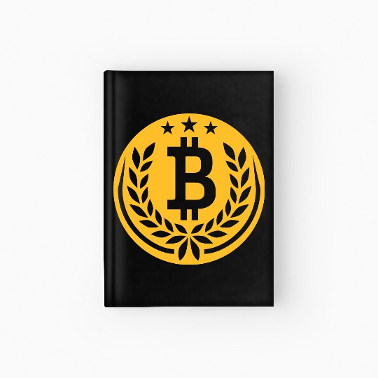emblem bitcoin laurel wreath Hardcover Journal