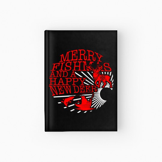 Christmas Hardcover Journal, Merry Fishmas And Happy New Deer