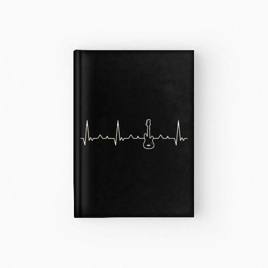 Bass Guitar Electric. Heart. Love. EKG. Pulse. Hardcover Journal