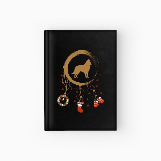 dog dreamcatcher Christmas Belgian Sheepdog Hardcover Journal