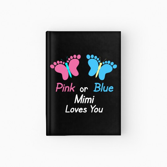 Gender Reveal Mimi K Or Blue Butterflies Hardcover Journal
