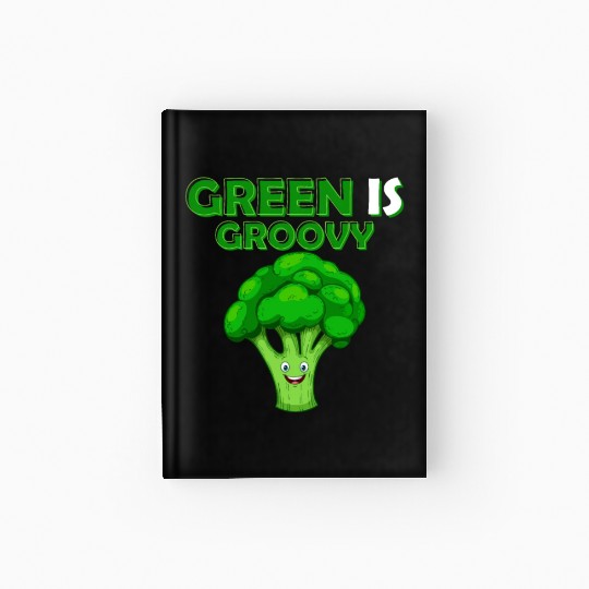 Green Is Groovy Vegetable Broccoli Hardcover Journal