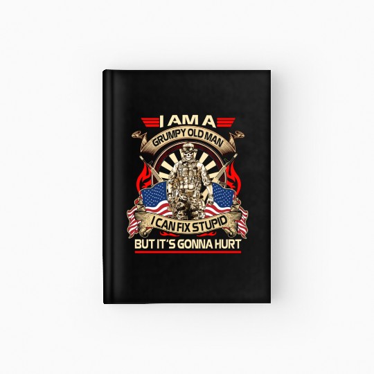 Afghanistan veteran Grumpy old man Hardcover Journal