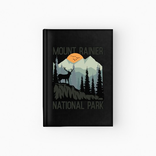 Mount Rainier National Park Mountains Deer Hardcover Journal