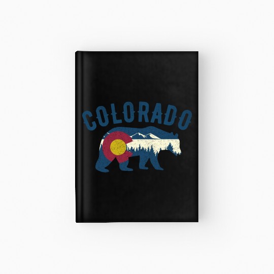 Colorado Walking Bear Flag Vintage travelers Hardcover Journal