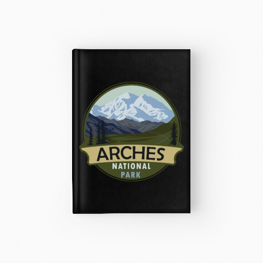Cool Vintage Retro Arches National Park Mountain Hardcover Journal