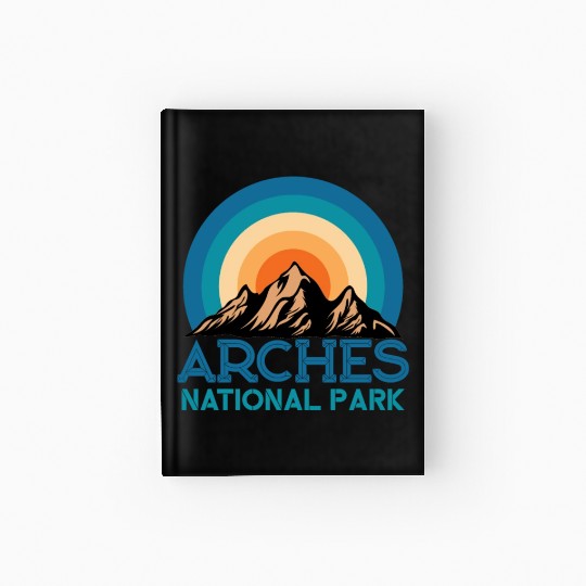 Cool Vintage Retro Arches National Park Mountain Hardcover Journal