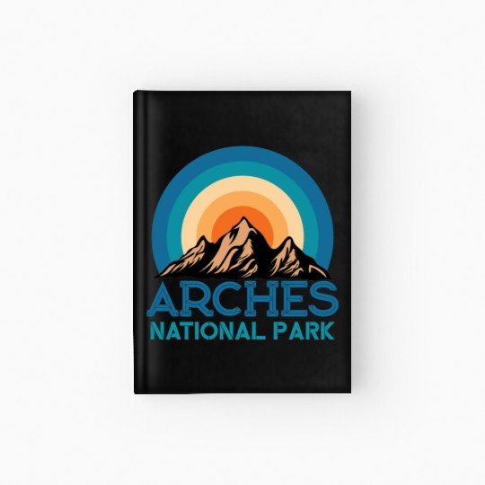 Cool Vintage Retro Arches National Park Mountain Hardcover Journal