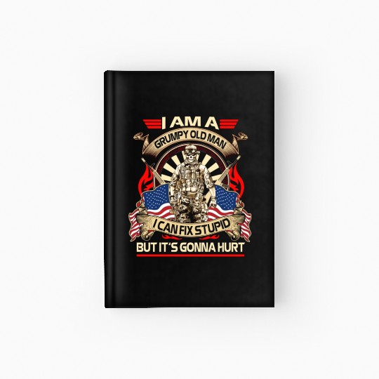 Afghanistan veteran Grumpy old man Hardcover Journal